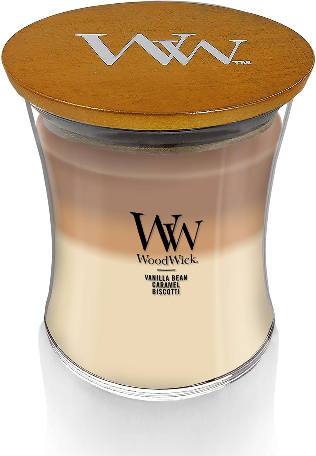 WoodWick Café Sweets Trilogy Holiday Candle Gifts for Women and Men, 9.7 oz Medium Hourglass Trilogy Candle with Crackling Wick