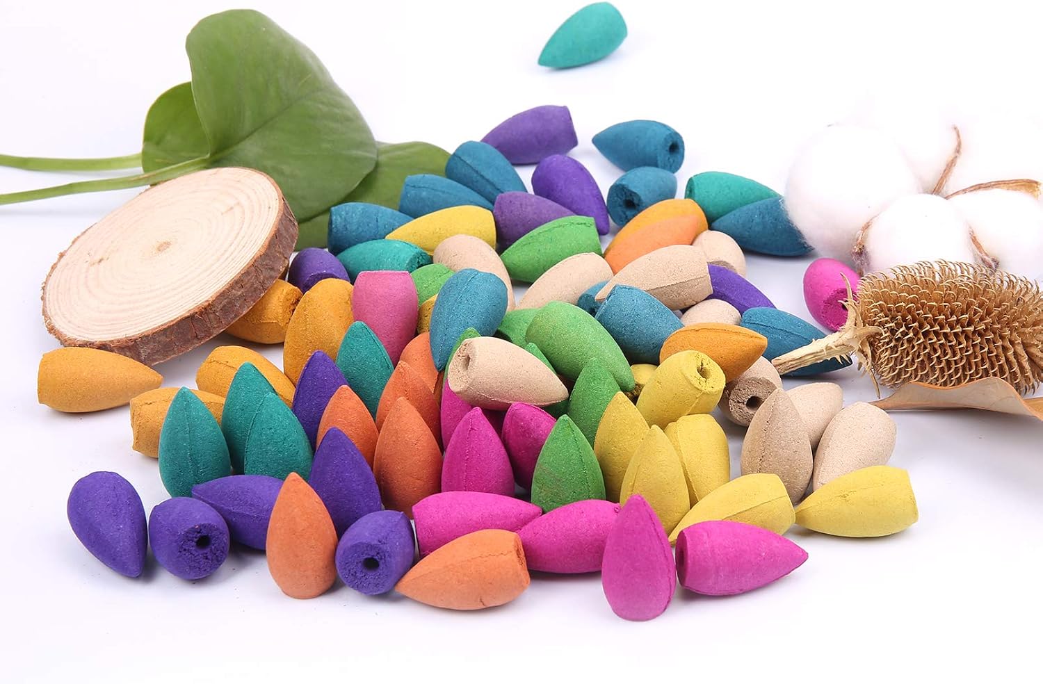 OTOFY Backflow Incense Cones 180 Pcs of 100% Natural Handwork Scents Waterfall Rose Tulip Jasmine Lavender for Backflow Incense Burner Holder Natural | Meditation & Yoga Gift(Pure Black)