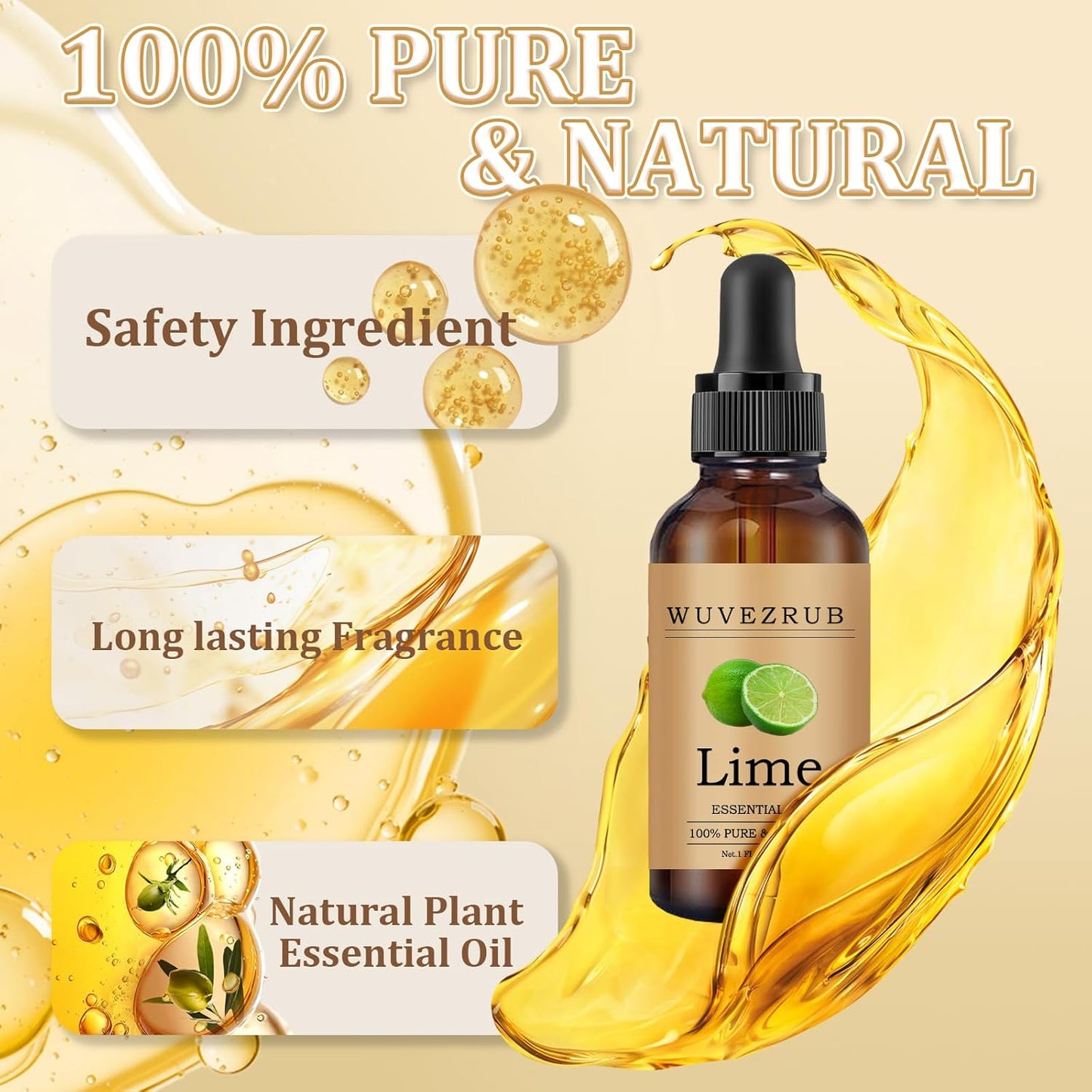 Lime Essential Oil 30ML - 100% Pure and Natural Oils for Aromatherapy Diffuser - 1 Fl Oz/Lime