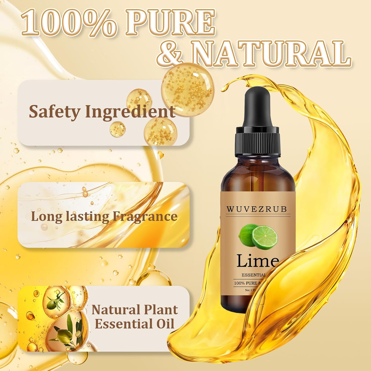 Lime Essential Oil 30ML - 100% Pure and Natural Oils for Aromatherapy Diffuser - 1 Fl Oz/Lime