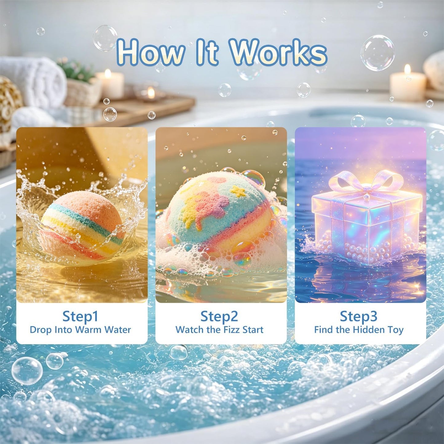 2026 New Upgraded Bath Bombs with Surprise Inside,12pcs Bath Bombs for Kids with Toy Inside,Best Birthday,Party,Surprise Rainbow Ocean Fizzy Bath Bomb Gift Set for Girls and Boys(Sea Animal)