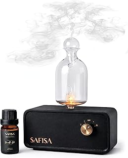Waterless Essential Oil Diffuser, Nebulizing Cold Air Scent Diffuser for Home, 700 Sq. Ft., Portable Glass Waterless Diffuser for Large Room, Cordless Rechargeable, Smart, Hotel-Style
