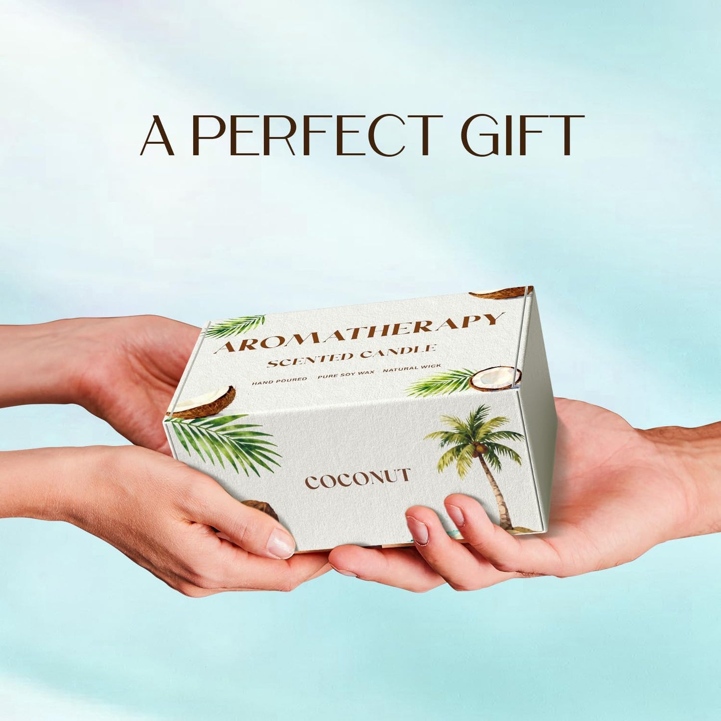Coconut Scented Candles for Women, Soy Candle Gift Set, Tropical Coconut Candles, 2 Pack Aromatherapy Candles for Relaxing, Summer Home Decor