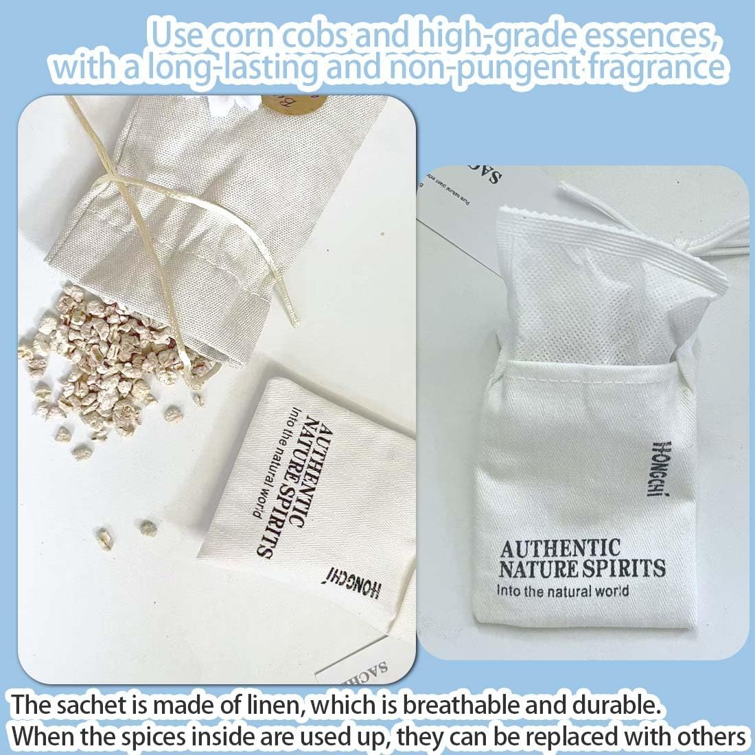 6-Pack Fresh Scented Sachet Packet, Air Freshener Bags for Drawers, Closets, Cars, Long-Lasting Sachet Bag Room Car Odor Deodorizer Fresh Scent, English Pear Freesia and Lavender