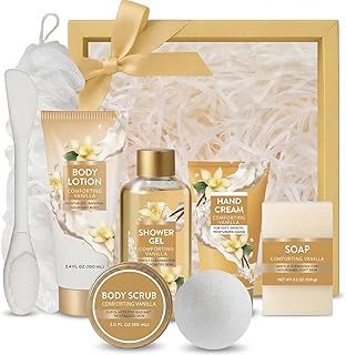 Spa Luxetique Gifts for Women 8pcs Vanilla Bath and Body Works Gift Set for Women Self Care Spa Gift for Womens Birthday Gift for Womens Grandma Mom Sister Friend