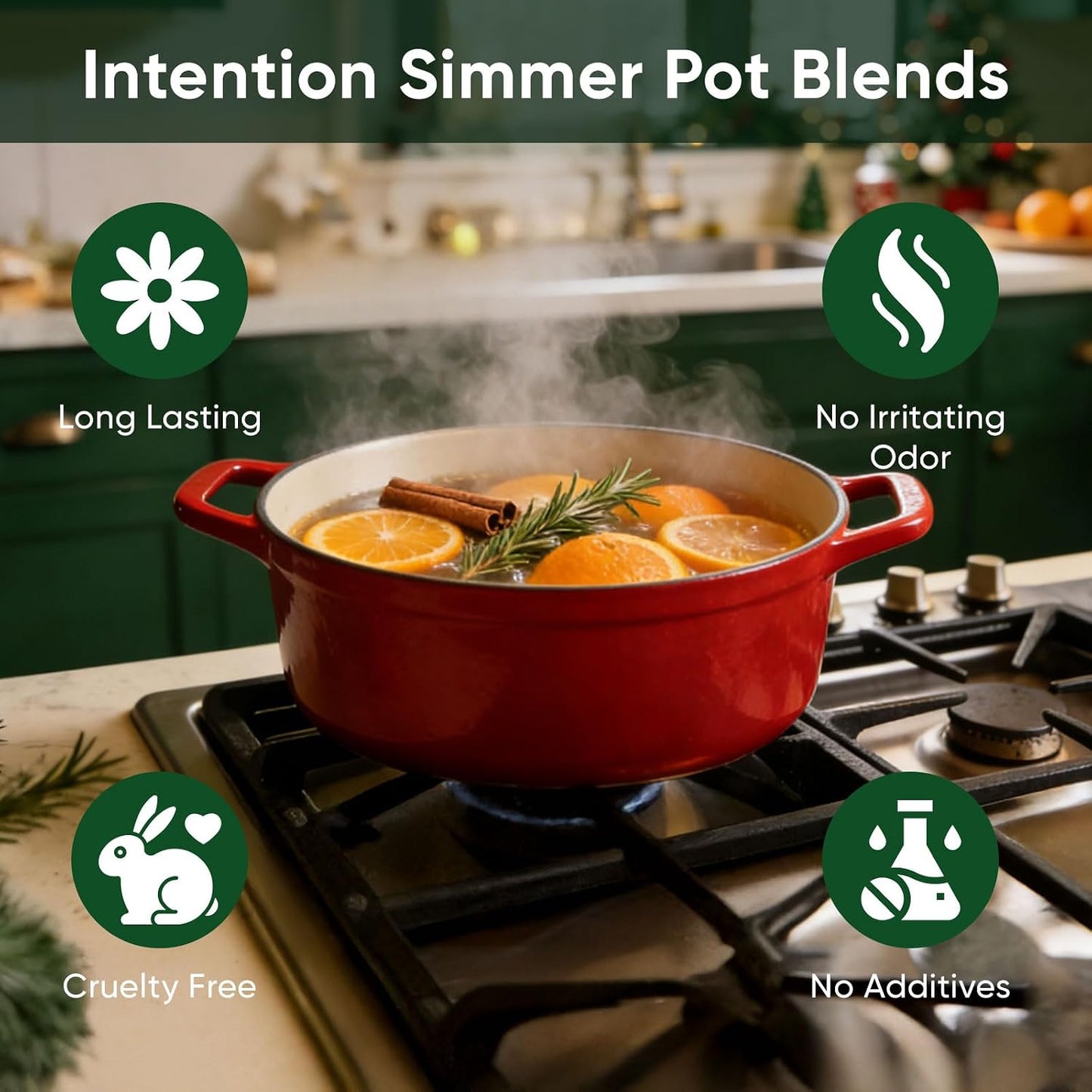 Simmer Pot Potpourri, Mixed Flavors Simmer Pot Mix with Natural Ingredients, A Mixture of Herbs, Salt & Dried Fruit for Home Fragrance Odor Removal, Holiday(One Pack(6 Pcs))