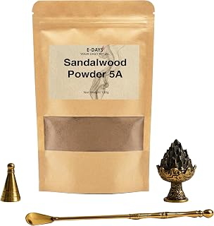 Mysore Sandalwood Powder 100g - 5A Grade Natural Incense Powder for DIY Incense Sticks, Cone Making, Seal Molding, Aromatherapy - Includes 3-Piece Cone Mold Set (Incense Burner, Mold, Spoon)
