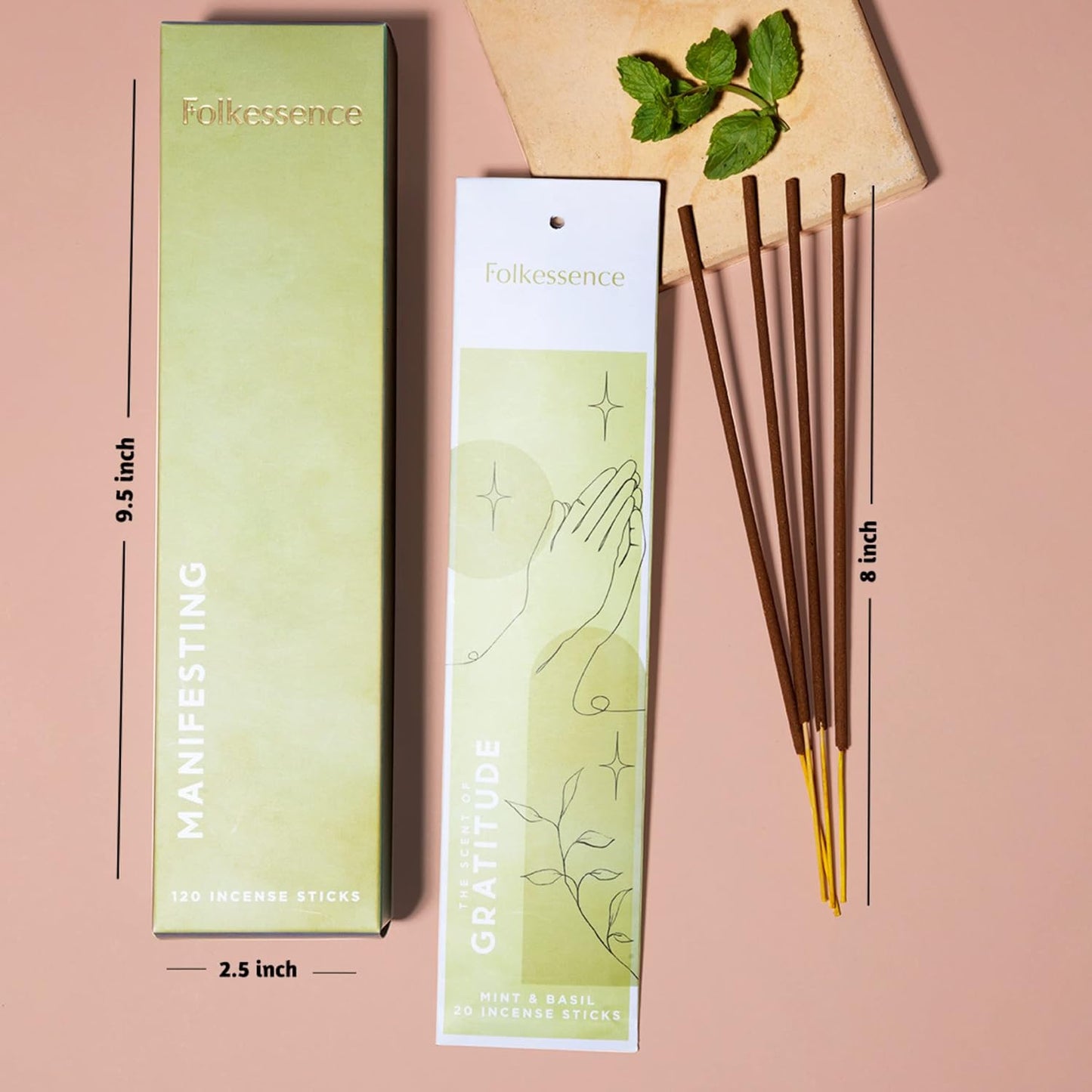 Folkulture Incense Sticks (120 Sticks) | Set of 6 Premium Incense For Manifesting, Aromatherapy, Gifts | No Charcoal,Organic, Non Toxic, 45 Mins, Long Burning Frankincense, Coffee, Mint Insence-Sticks