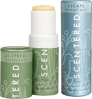 Scentered Aromatherapy Balm Sticks for Stress-Relief & Meditation - Roll On Essential Oil Blends of Frankincense, Oud, Chamomile - Aromatherapy Gifts for Women - De-Stress & Escape