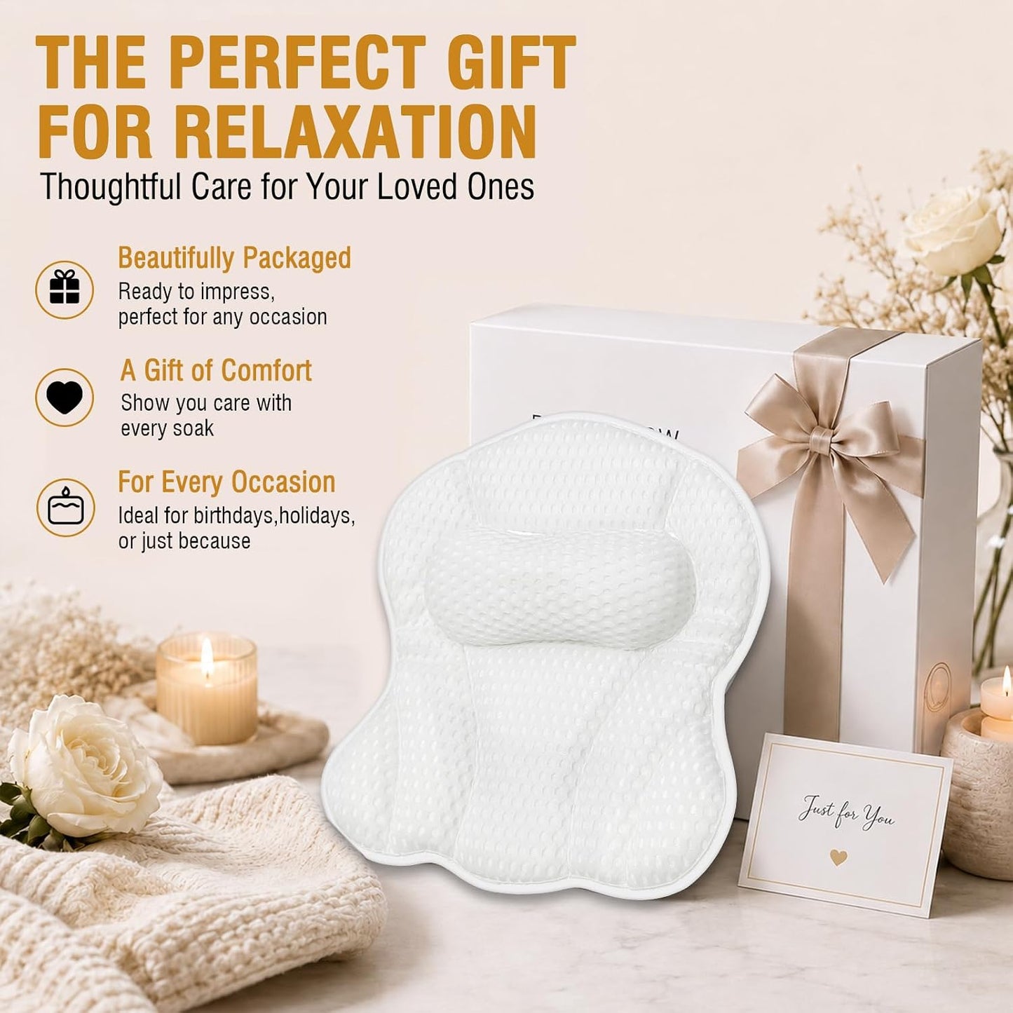 SZXYX Bath Pillows for Tub,Ergonomic Bathtub Spa Bath Pillow 5D Air Mesh Bathtub Headrest with Neck & Back Support Suitable for All Bathtubs, Hot Tubs, and Home Spa Baths