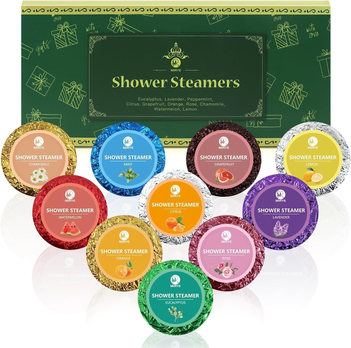 Shower Steamers Aromatherapy, Christmas Birthday Gifts for Women Men, 10 Different Shower Bombs with Fruity Floral Fragrances, Self Care Spa Gifts White Elephant Stocking Stuffers
