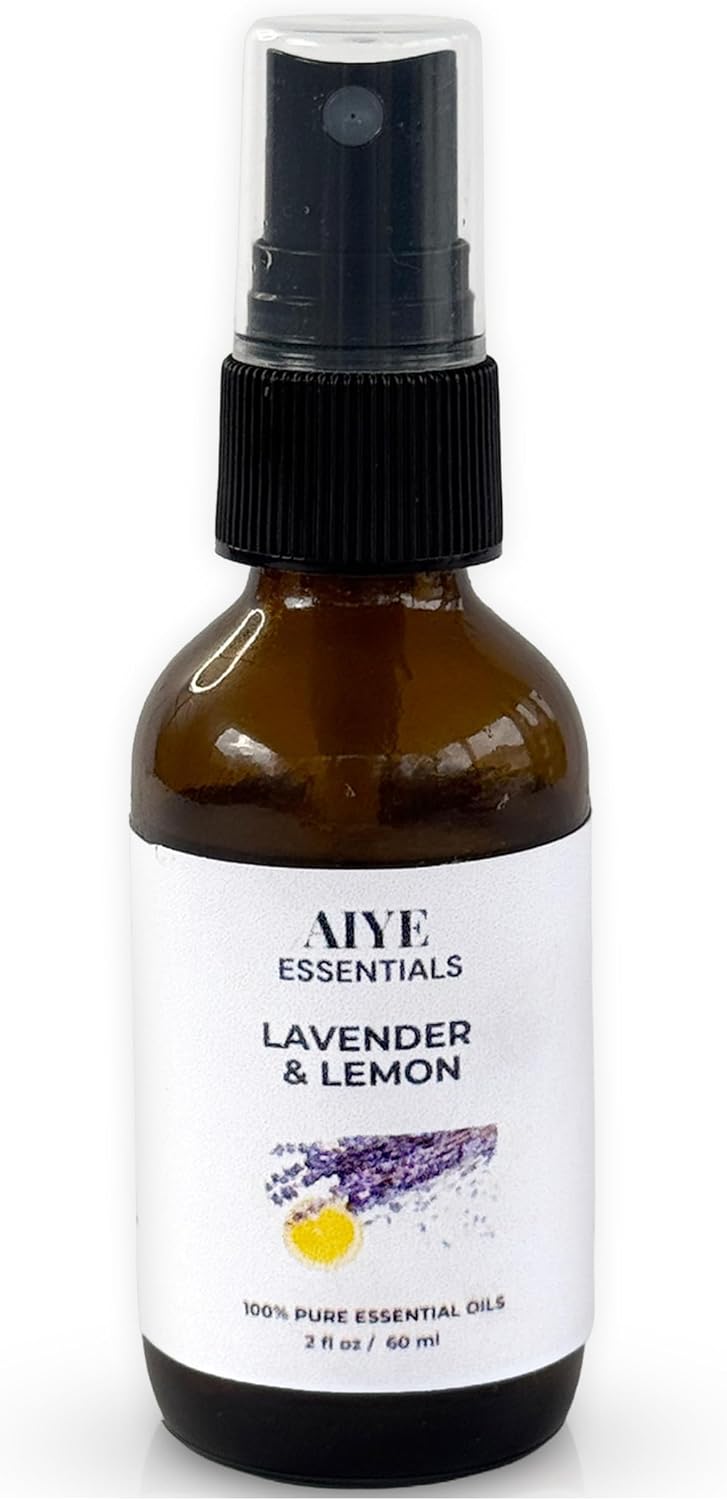 Aiye Essentials Lavender Lemon Room & Linen Spray, Non‑Toxic Essential Oil Aromatherapy Mist for Home & Bedding, 2 fl oz