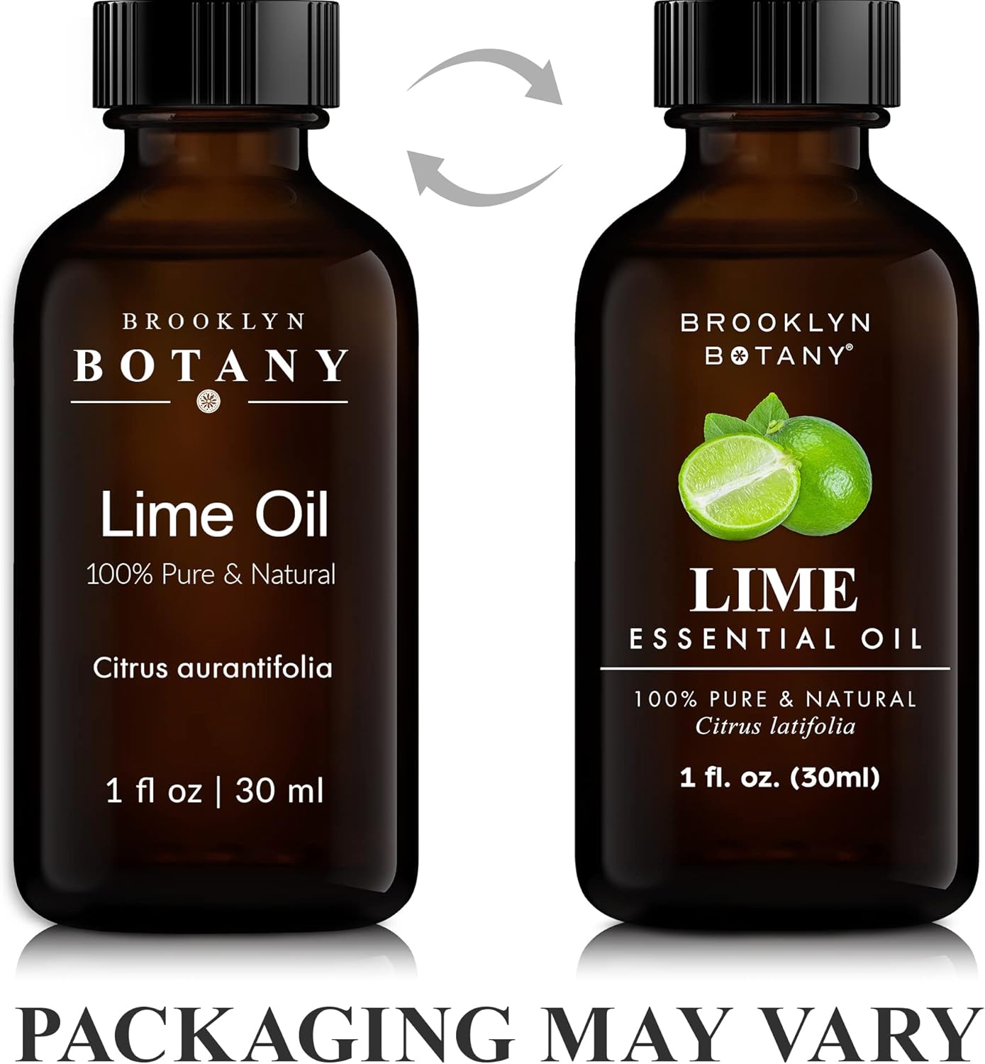 Brooklyn Botany Lime Essential Oil - 100% Pure and Natural - Premium Grade Oil with Dropper - for Aromatherapy and Diffuser - 1 Fl Oz