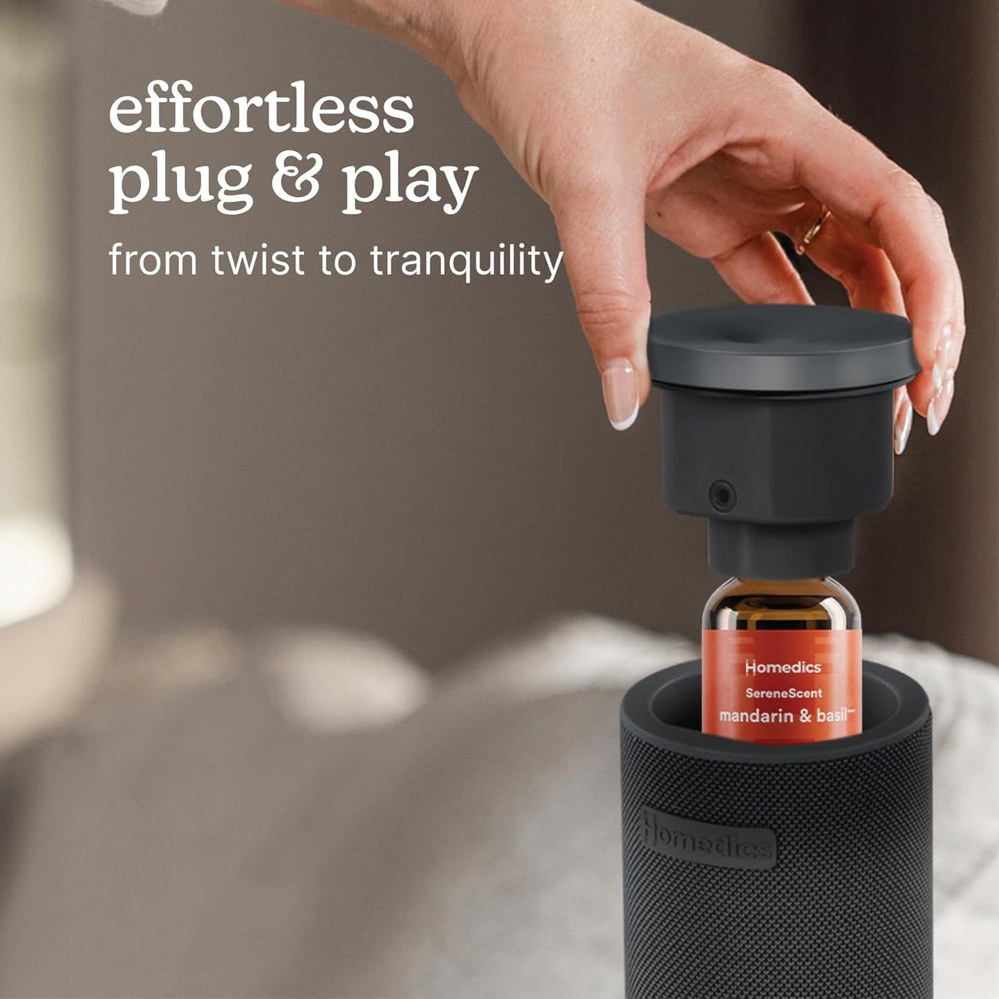 Homedics SereneScent Waterless Diffuser Oil Refill — Vanilla Cedarwood (15ml). Compatible with Compact SereneScent Diffusers. Warm Gourmand Home Fragrance. Plug & Play