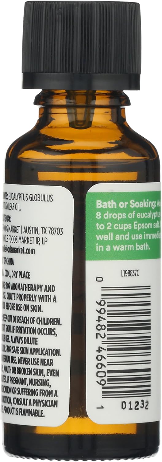 Whole Foods Market, 100% Essential Oil Eucalyptus, 1 oz