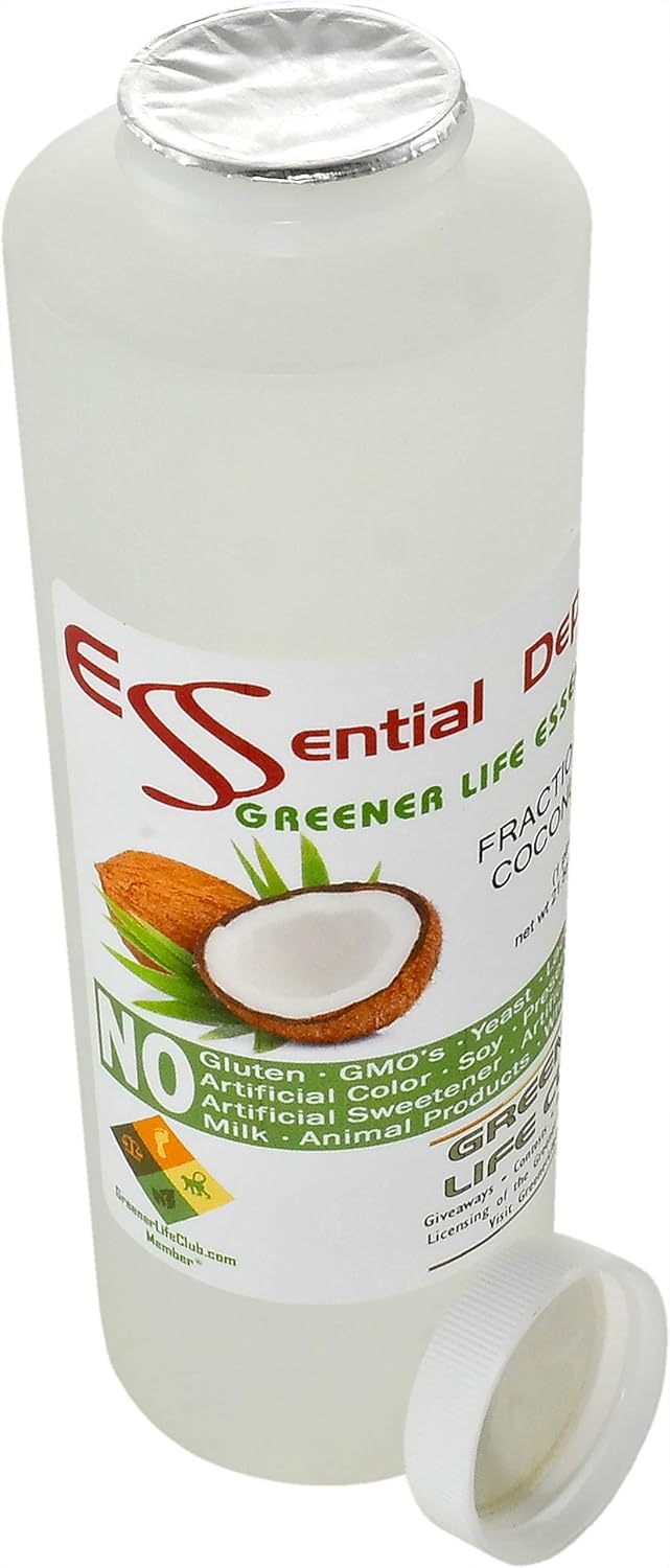 Coconut Oil - Fractionated - MCT (medium-chain triglycerides) - 1 Pint (16 oz) - liquid - Food Grade - Safety Sealed Resealable HDPE Container, Microwave Safe (remove foil seal), Freezer Safe