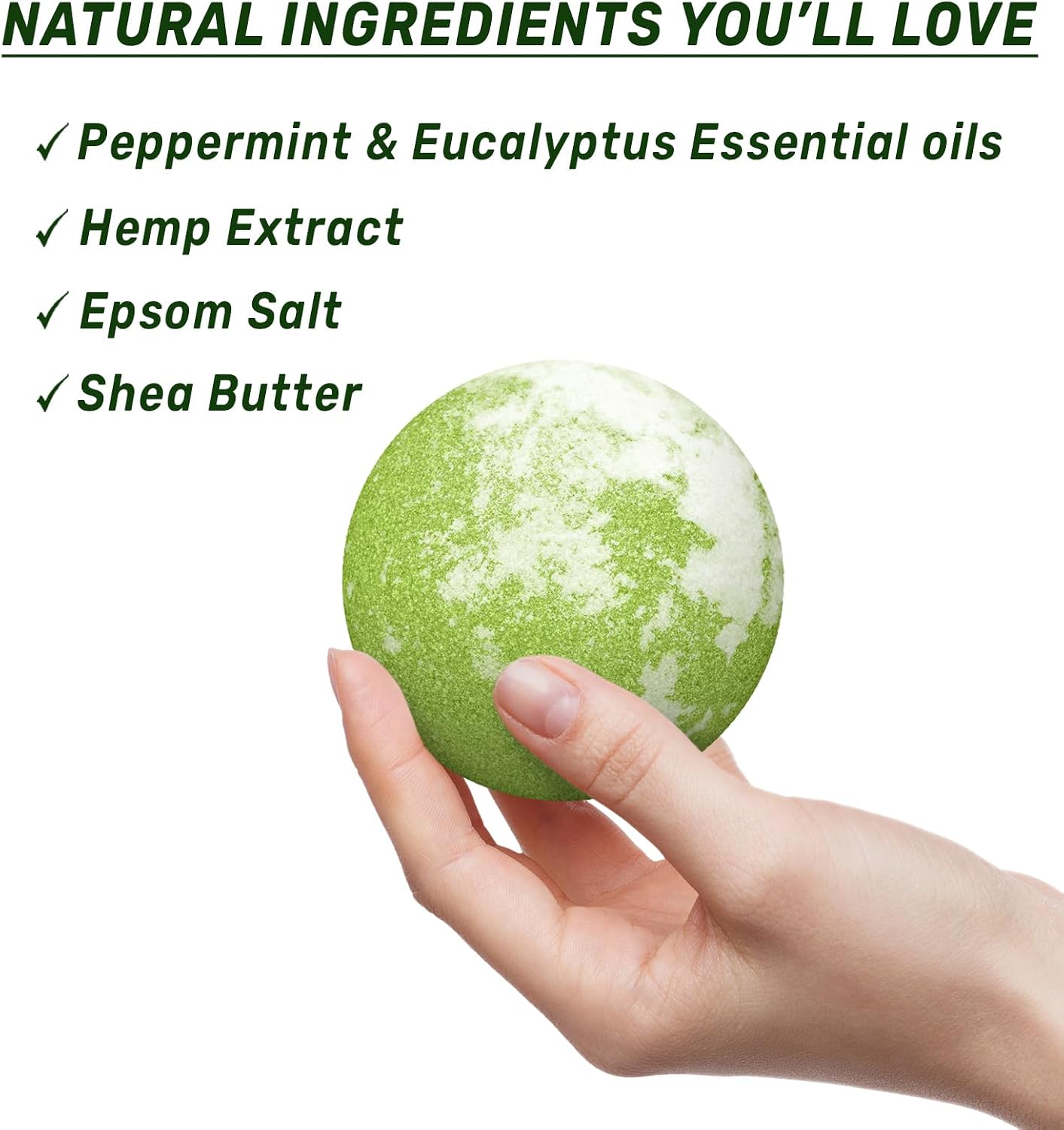 Organic Hemp Bath Bombs Infused Peppermint Eucalyptus Essential Oil Luxurious Bath Essentials Gifts for Dry Skin Immerse Yourself in A Blissful Spa