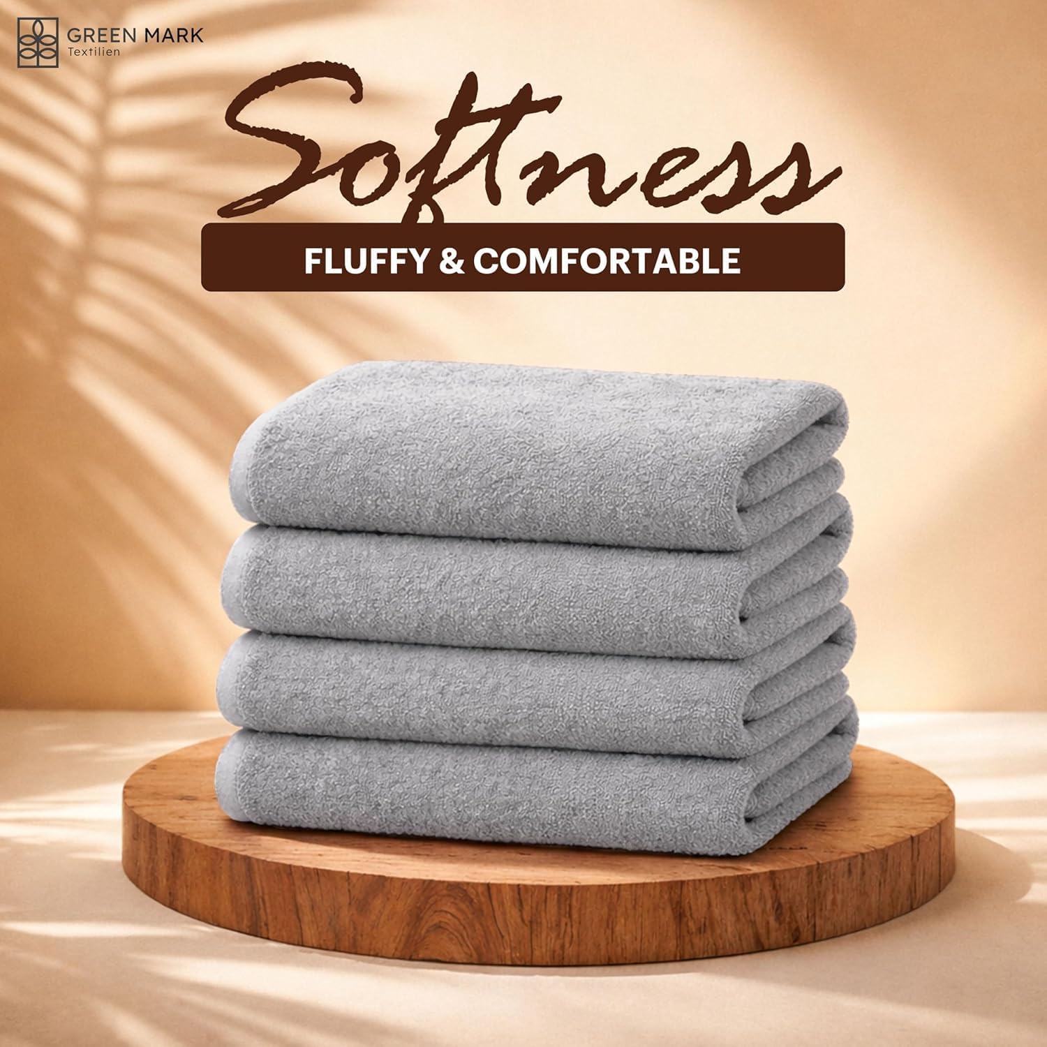 GreenMark 4-Piece Large Towel Set - 100% Cotton, Soft, Absorbent and Durable Bath Towels for Home, Spa, Gym - 27 x 54 in, Anthracite Grey