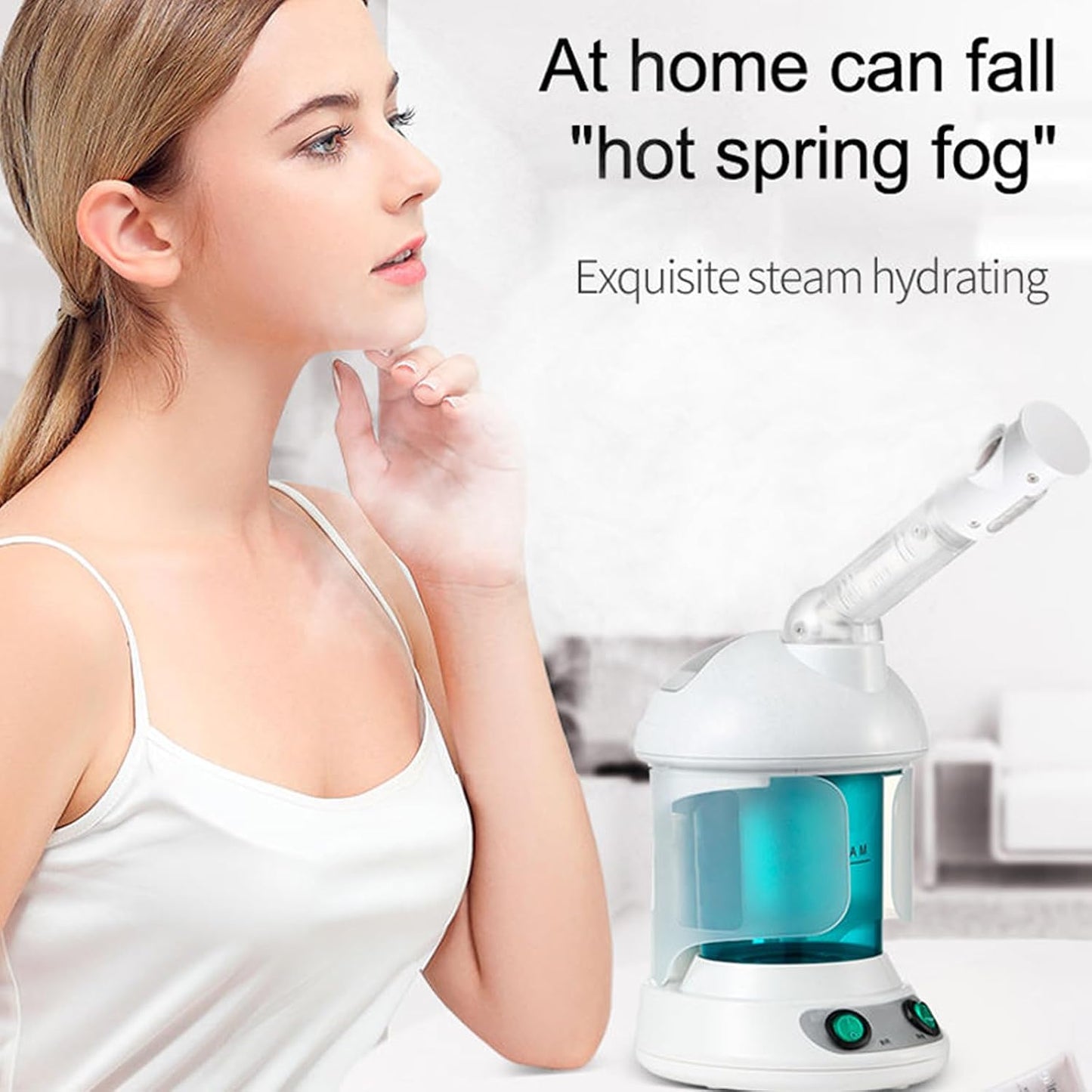 Portable Home Face Steam Machine, Nano Facial Steamer with Extendable Arm and 360 Degree Adjustable Nozzle, for Personal Care Use at Home or Salon, Idea for Deep Cleaning/Face Moisturizing