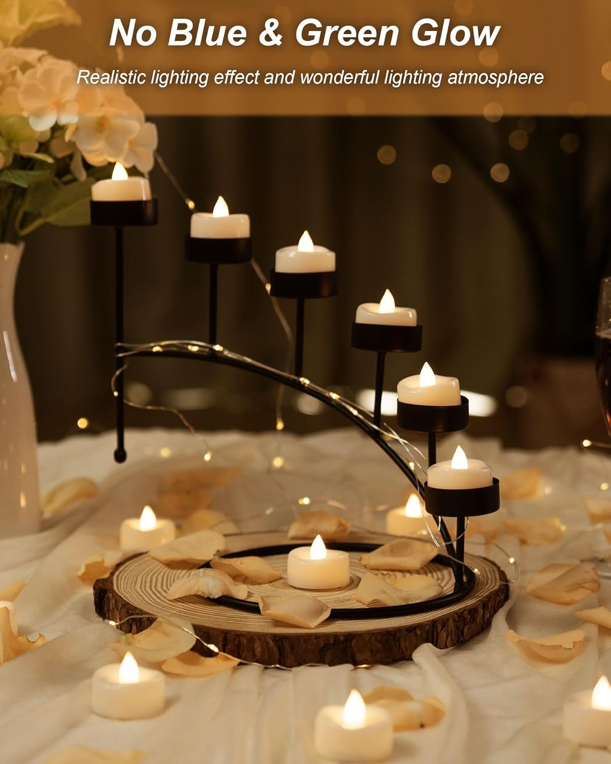 BEICHI Flameless Candles, 12/24/50/100/150 Pack Tea Lights Battery Operated, No Flickering Votive Candles LED Tea Lights for Halloween Christmas Wedding Home (12 Pack, Warm White)