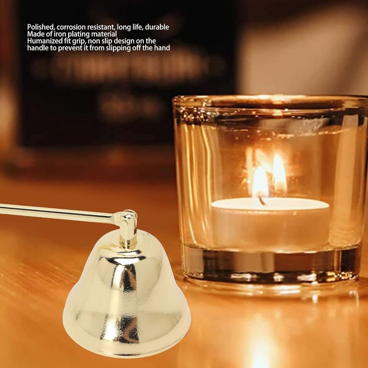 3pcs Candle Snuffer, Bell Shaped Iron Plating Long Handle with Non-Slip Grip Candle Extinguisher, Candle Snuffer for Safely Extinguishing Wick