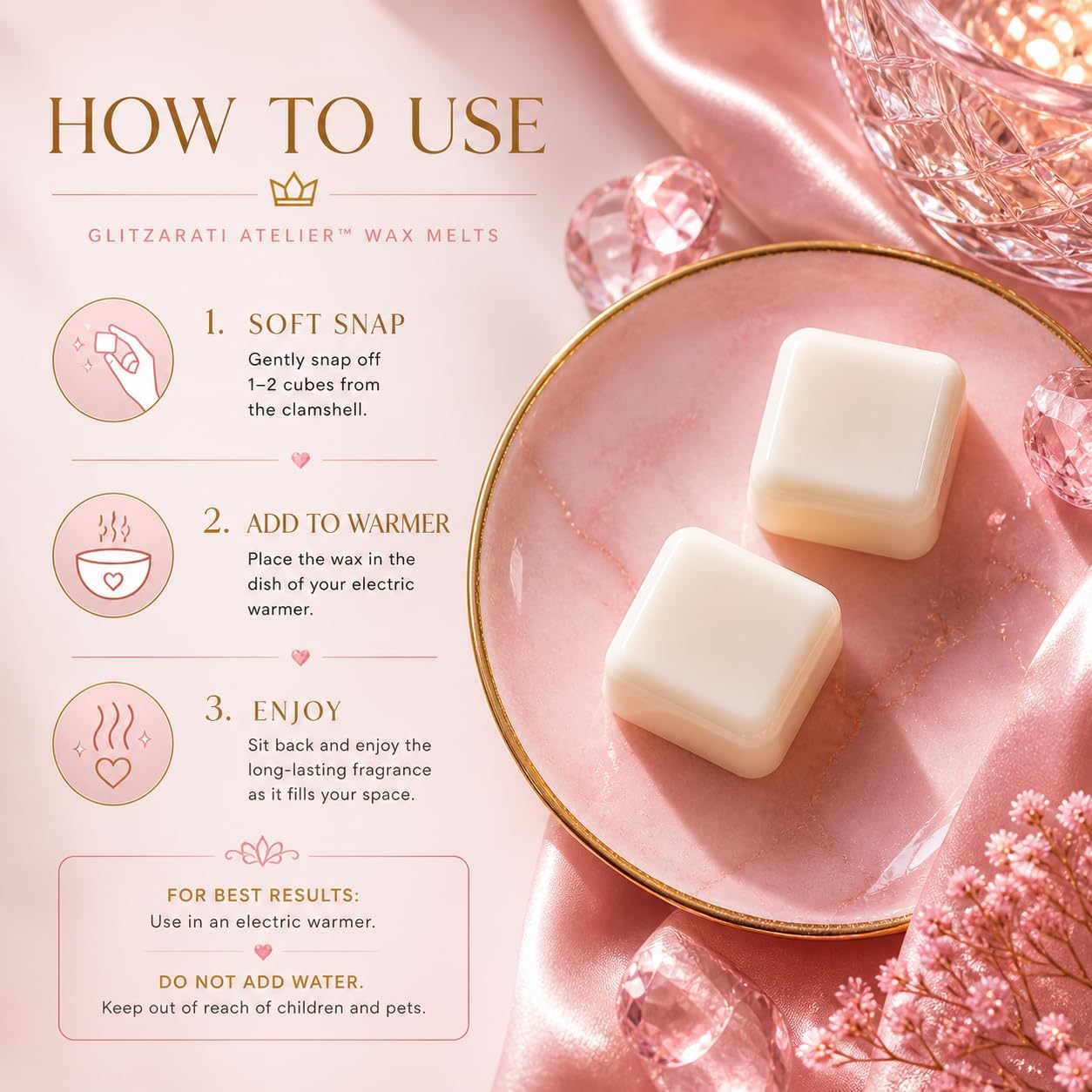 Cotton Candy | Signature Luxe Blend Wax Melt | Sweet Vanilla, Spun Sugar & Fruity Notes | 5 oz Clamshell | Glitzarati Atelier™