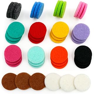42pcs Replacement Refill Pads(22mm) for Aromatherapy Essential Oil Diffuser Necklace Diffuser Bracelet Car Diffuser Vent Clip with 14 Colors