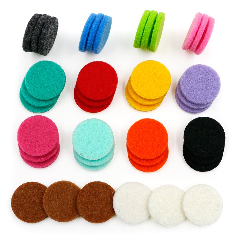 42pcs Replacement Refill Pads(22mm) for Aromatherapy Essential Oil Diffuser Necklace Diffuser Bracelet Car Diffuser Vent Clip