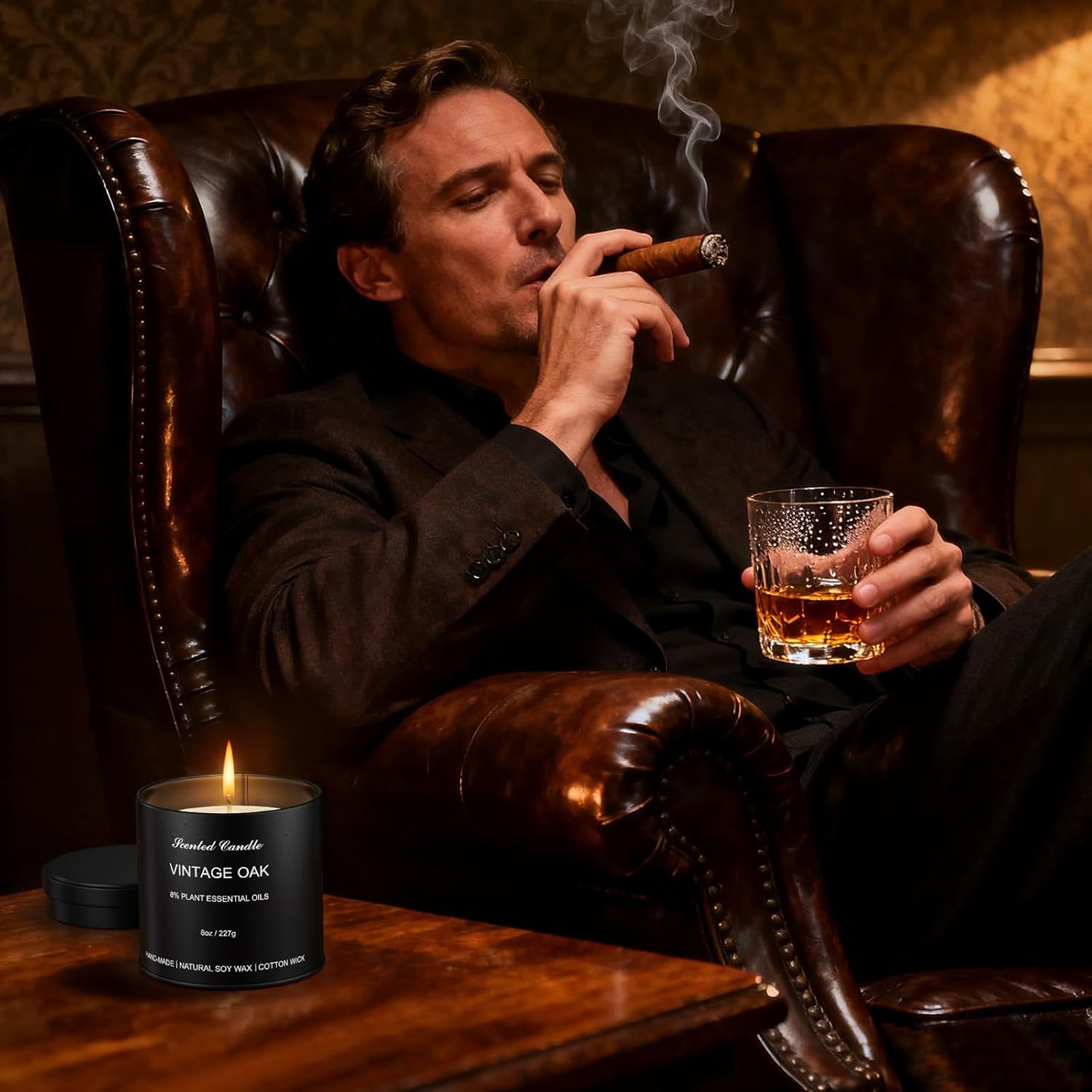 Men’s Scented Candles Set – Soy Wax Aromatherapy Candles for Men, Masculine Scented Candles with Essential Oils, Long Lasting Strong Scent, Luxury Gift Candles for Men,Dad,Him (48oz)