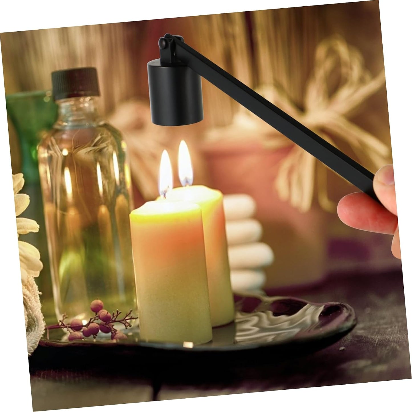 Healifty Candle Snuffer Tool Set Metal Flame Extinguisher Wick Trimmer for Candle Lovers and Home Decor for Exiting Flames Safely