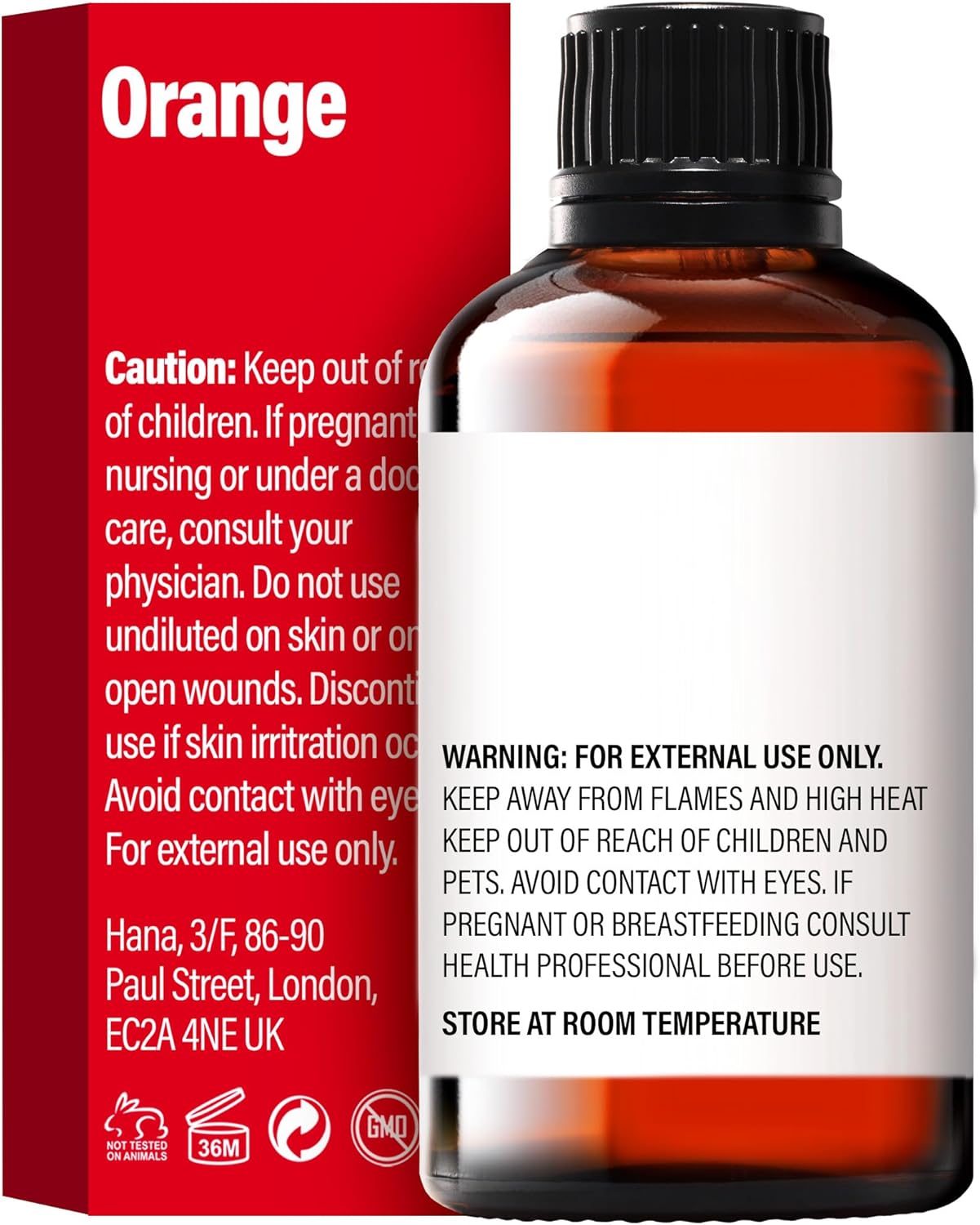 H'ana Orange Oil - 1.02 Fl Oz Orange Essential Oil for Hair, Skin, Diffuser, Aromatherapy & DIY