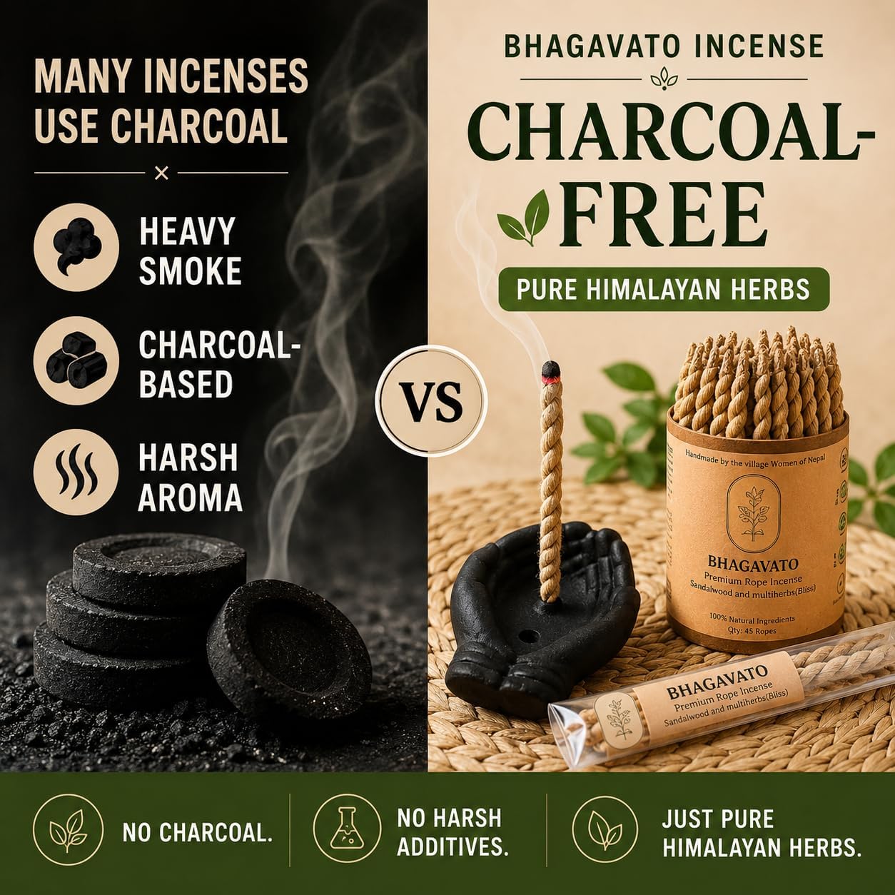 Handmade Himalayan Rope Incense,Eco-Friendly, Aromatic Ambiance, Healing, Purification, Made from Pure Himalayan Herbs (Gift Box Set (Curated Incense Collection of Ropes and Cones))