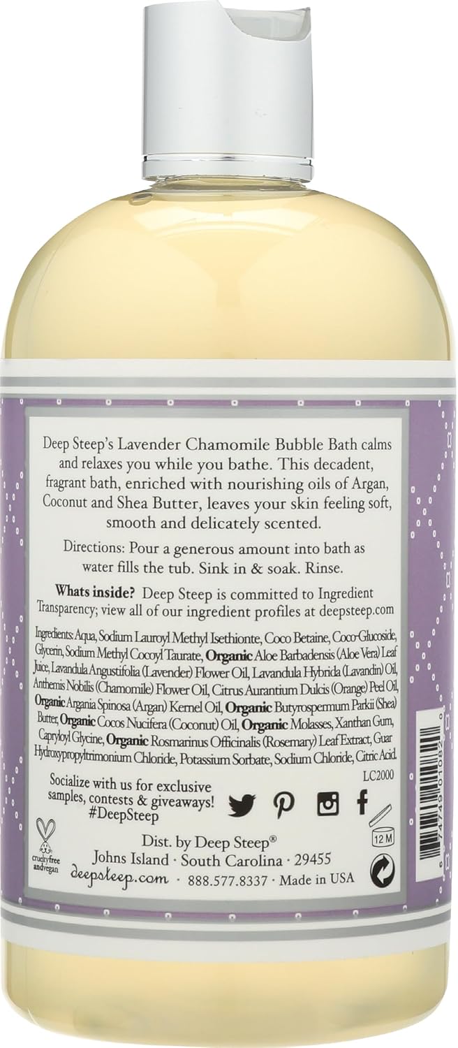Deep Steep Bubble Bath, Lavender Chamomile, 17 Ounces