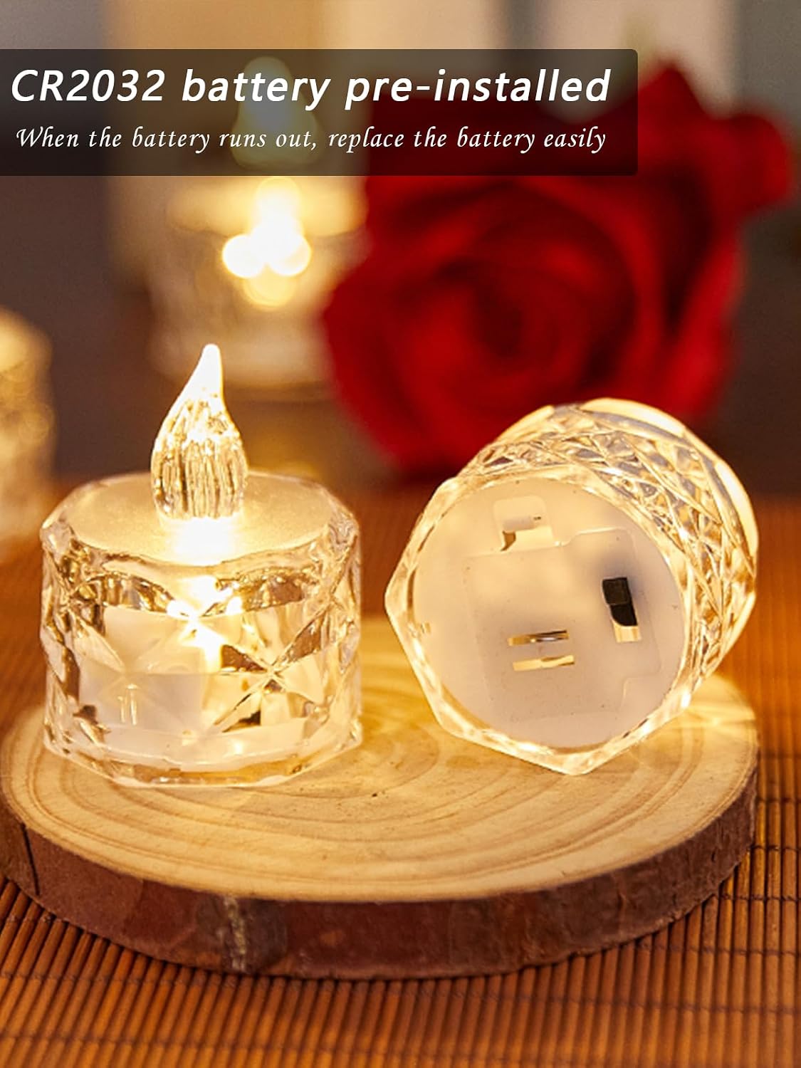 12 Pcs Flickering Flameless Candle Battery Tea Lights for Weddings | For Weddings