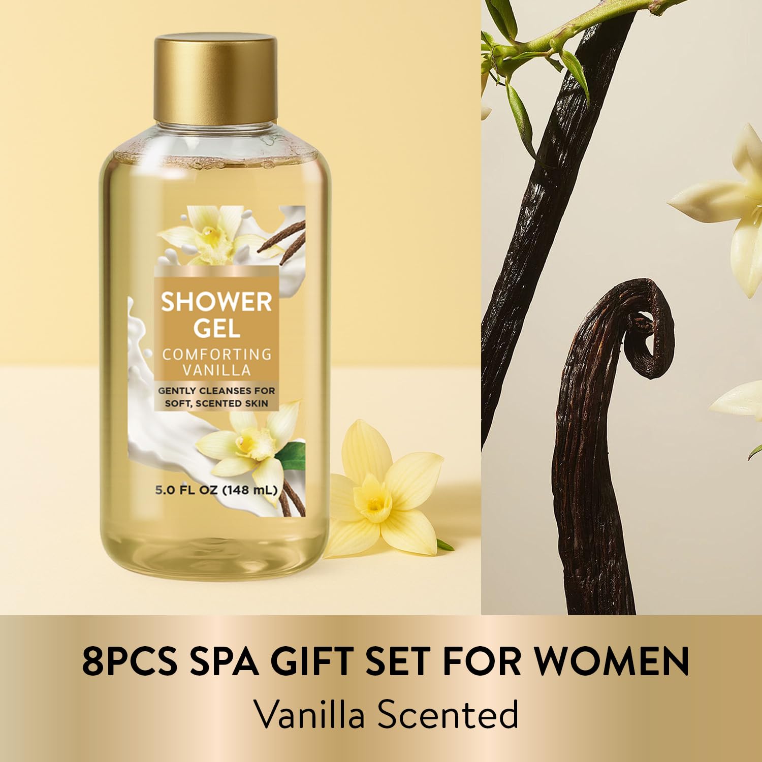 Spa Luxetique Gifts for Women 8pcs Vanilla Bath and Body Works Gift Set for Women Self Care Spa Gift for Womens Birthday Gift for Womens Grandma Mom Sister Friend