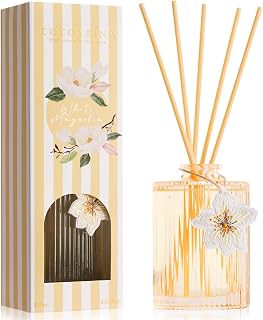 COCORRÍNA Reed Diffuser, White Magnolia Scent Oil Diffuser, 6.09 fl oz, 8 Reeds, Long-Lasting Home Fragrance, Bathroom Bedroom Shelf Decor & Gifts