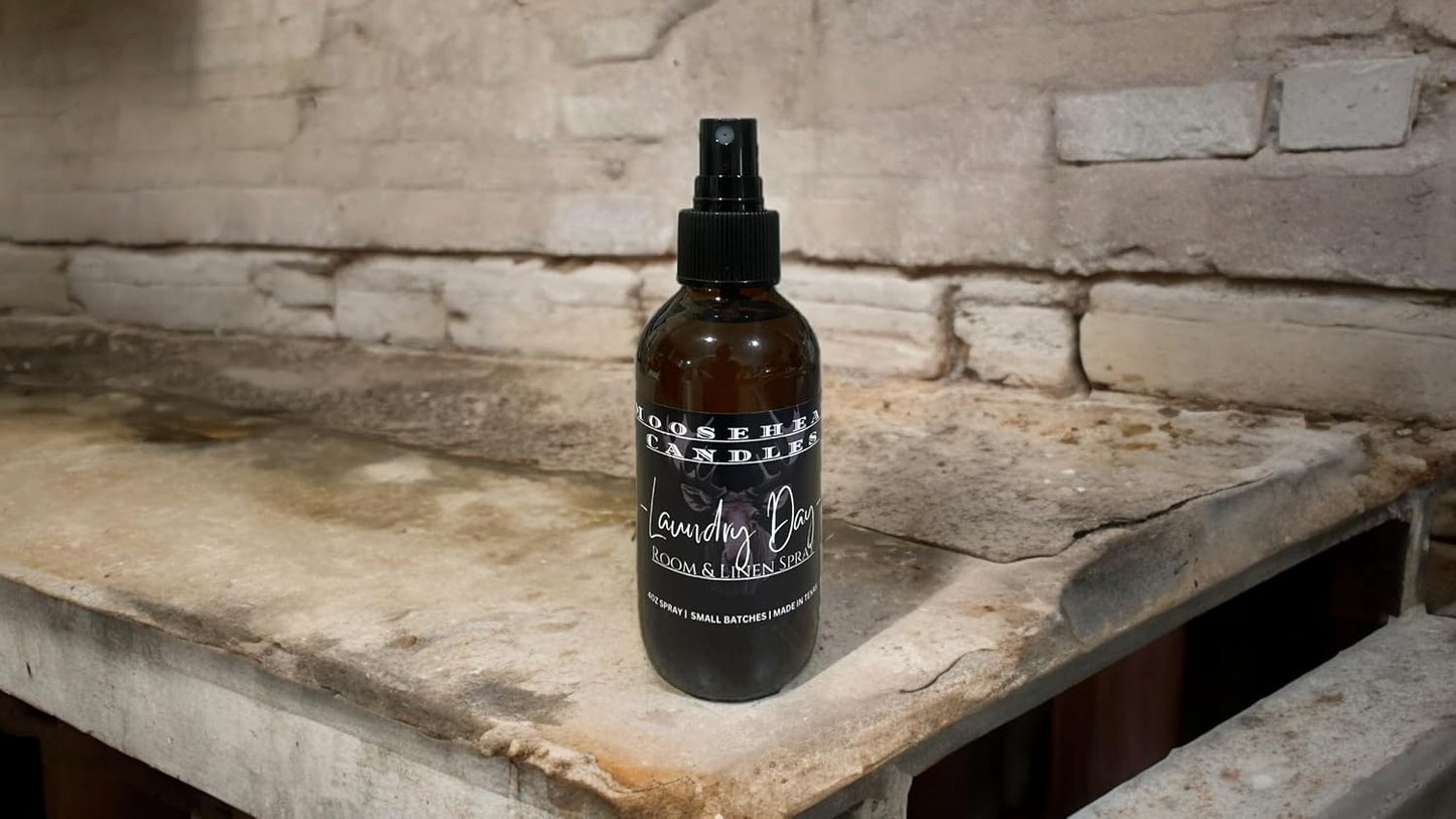 **Cotton and Clean Laundry Scented Room and Linen Spray - All Natural Ingredients - Skin Safe - 4oz Premium Amber Bottle - Over 600 Sprays - Fresh and Long-Lasting Fragrance**