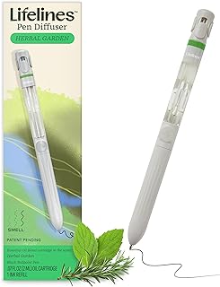 Lifelines Pen Diffuser, Herbal Garden - 1mm Black Ballpoint Pen with Scented Essential Oil Blends – Aromatherapy Diffuser & Sensory Immersion Diffuse Aroma As You Write