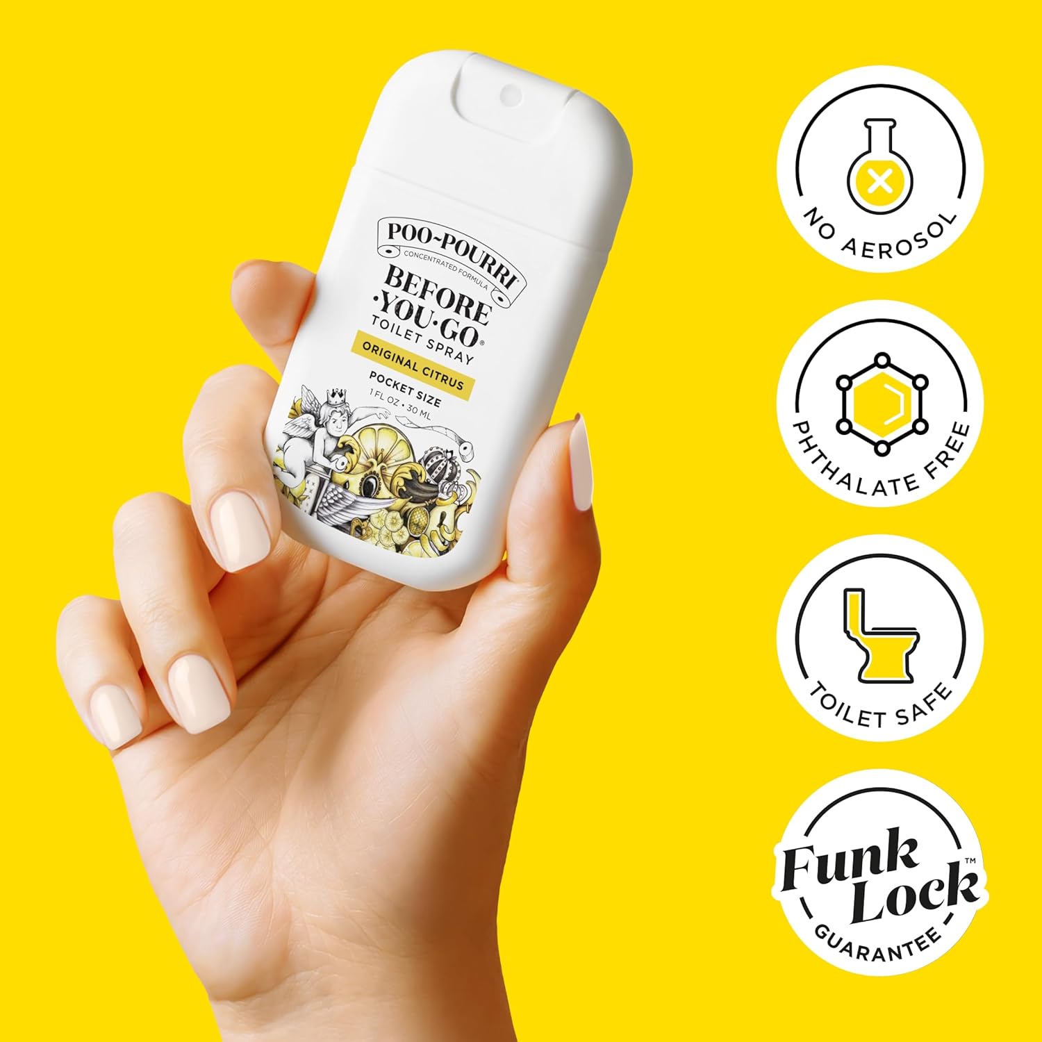 Poo-Pourri Before-You-Go Pocket Toilet Spray, Travel Essentials, Original Citrus, 1 Fl Oz 2 Pack, Up to 50 Uses, On-The-Go Bathroom Odor Deodorizer with Essential Oils, TSA Approved Size