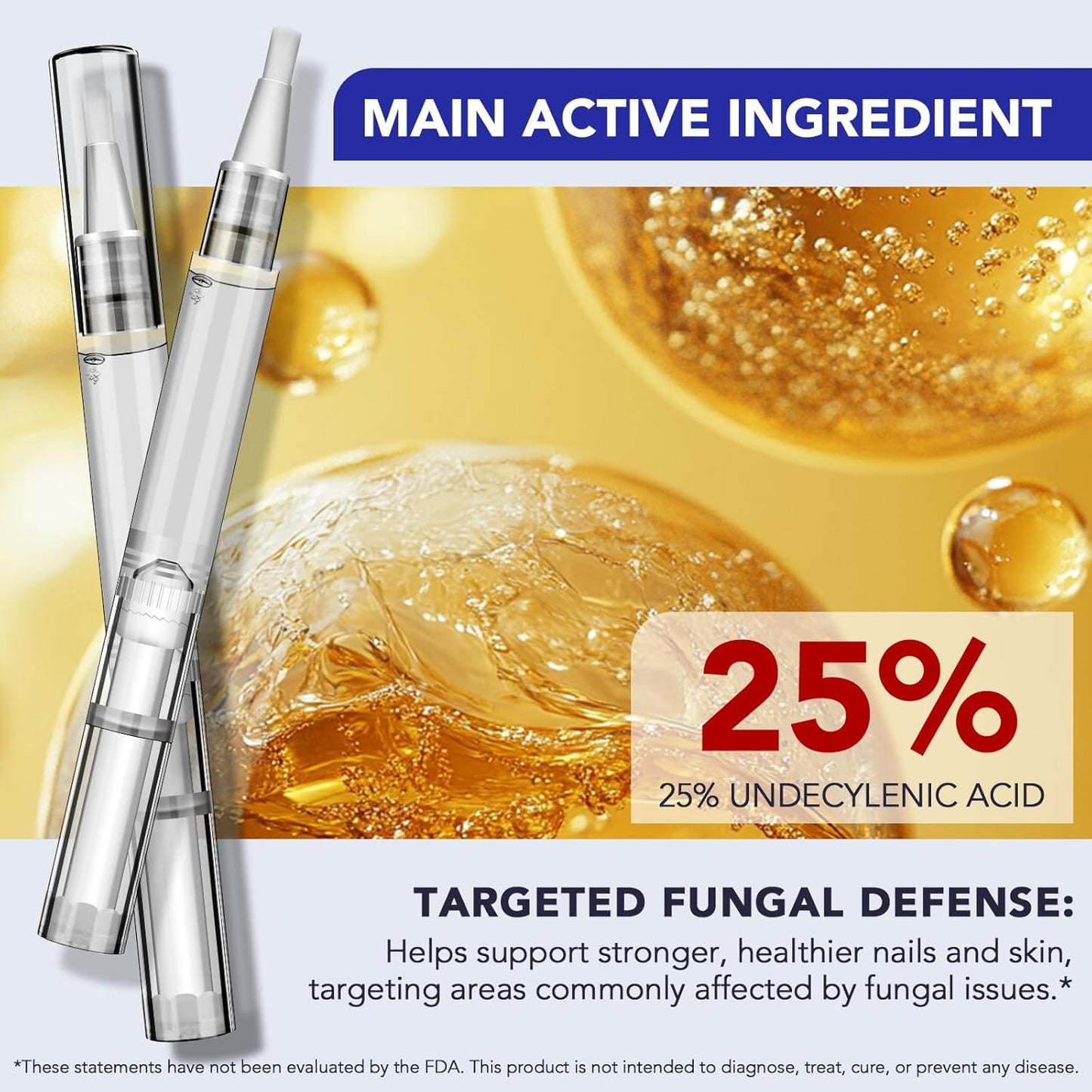 Toenail Fungus Treatment Extra Strength, Nail Fungus Pen, 25% Undecylenic Acid with added Tea Tree Oil, Jojoba, Clove Bud Oils & Aloe, Fast-Acting Solution for Toe & Fingernail Fungi, 5PCS