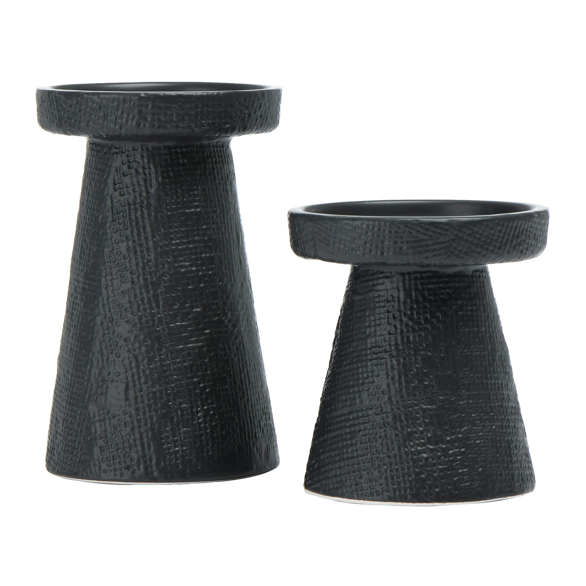 Main + Mesa Stoneware Pillar & Taper Candle Holders