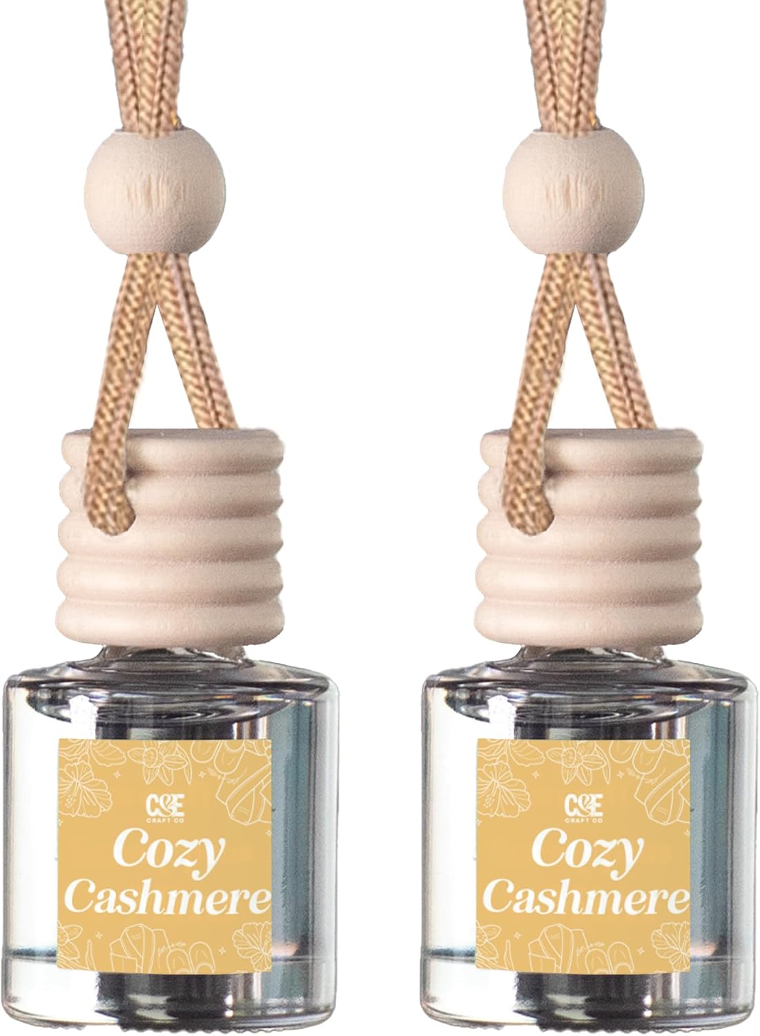 CANDECraftCo Car Air Hanging Fragrance Oil, Car Auto Freshener for Essential Oils, Scents Fragrance Aromatherapy Automobile Diffuser, Long Lasting (Cozy Cashmere)