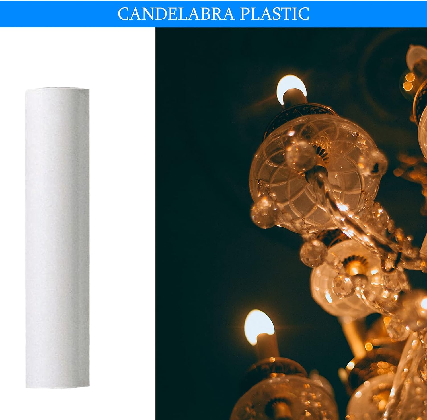 Ciata - 12 Pack - 6 inch White Plastic Candle Covers with 13/16 inch Inside Diameter and 7/8 inch Outside Diameter (6 inch, White)