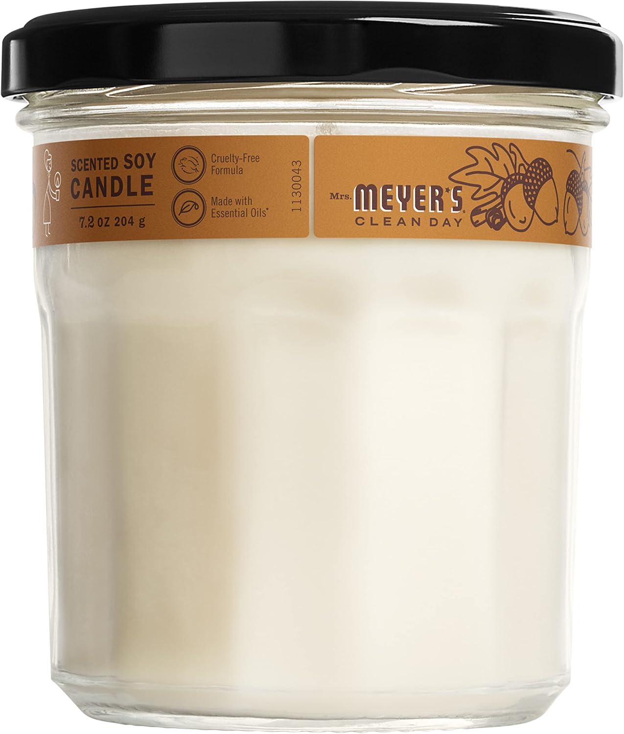 MRS. MEYER'S CLEAN DAY Soy Aromatherapy Candle, 35 Hour Burn Time, Made with Soy Wax and Essential Oils, Acorn Spice, 7.2 oz
