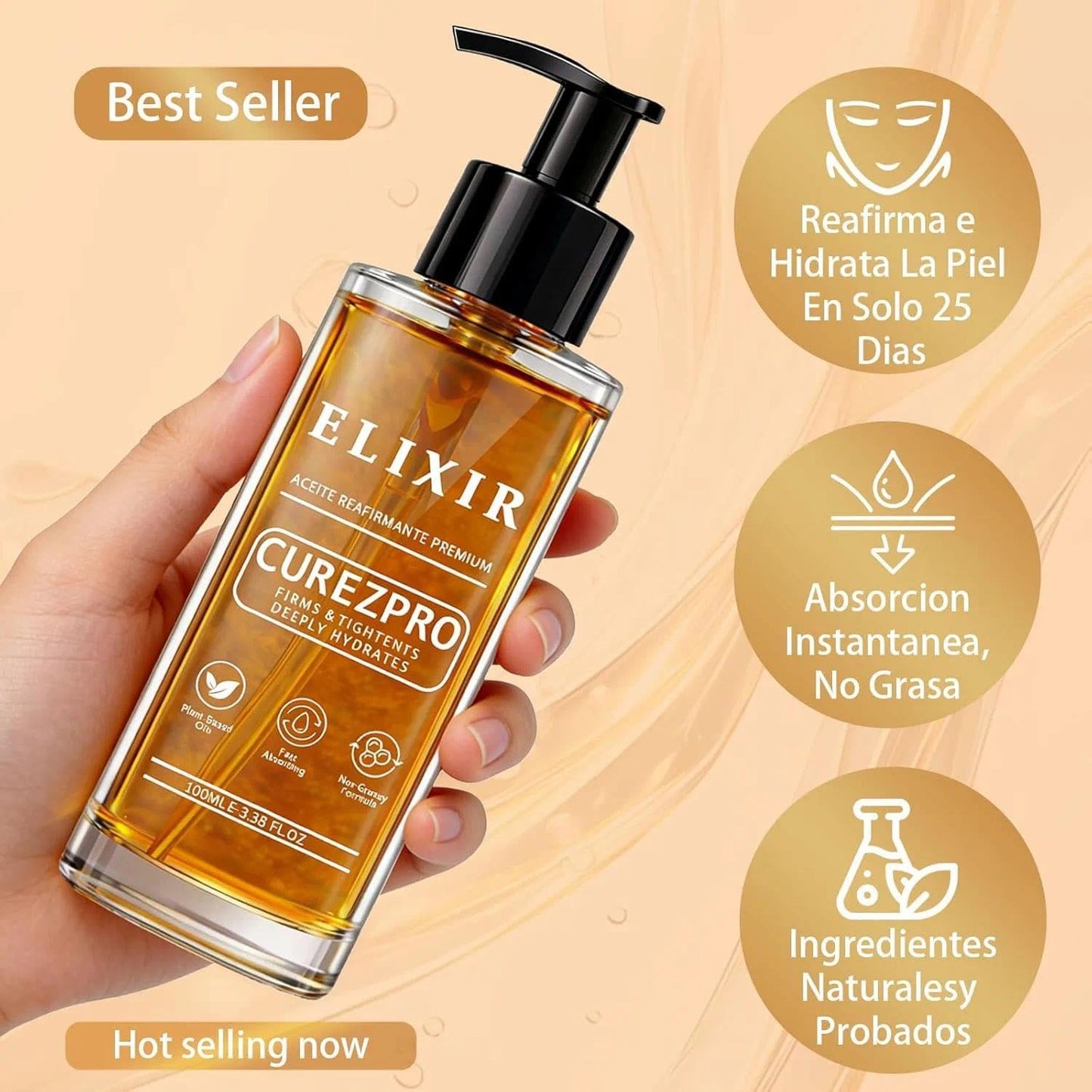 Body Oil - Lightweight Firming & Hydrating Body Oil with Sweet Almond, Argan, Shea, Cocoa Butter & Vitamin E - For Dry, Dull, Mature-Looking Skin - 100ml(1pc)
