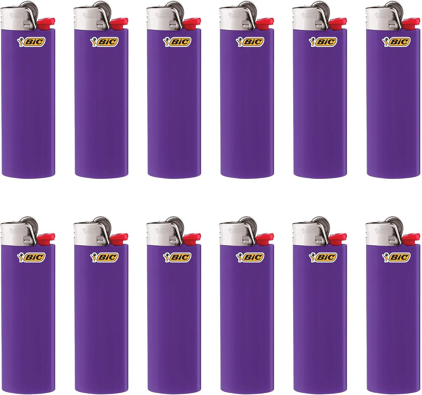 BIC Classic Lighters, Pocket Style, Lighter for Candles, Purple Lighters (Packaging May Vary), 12 Count Pack