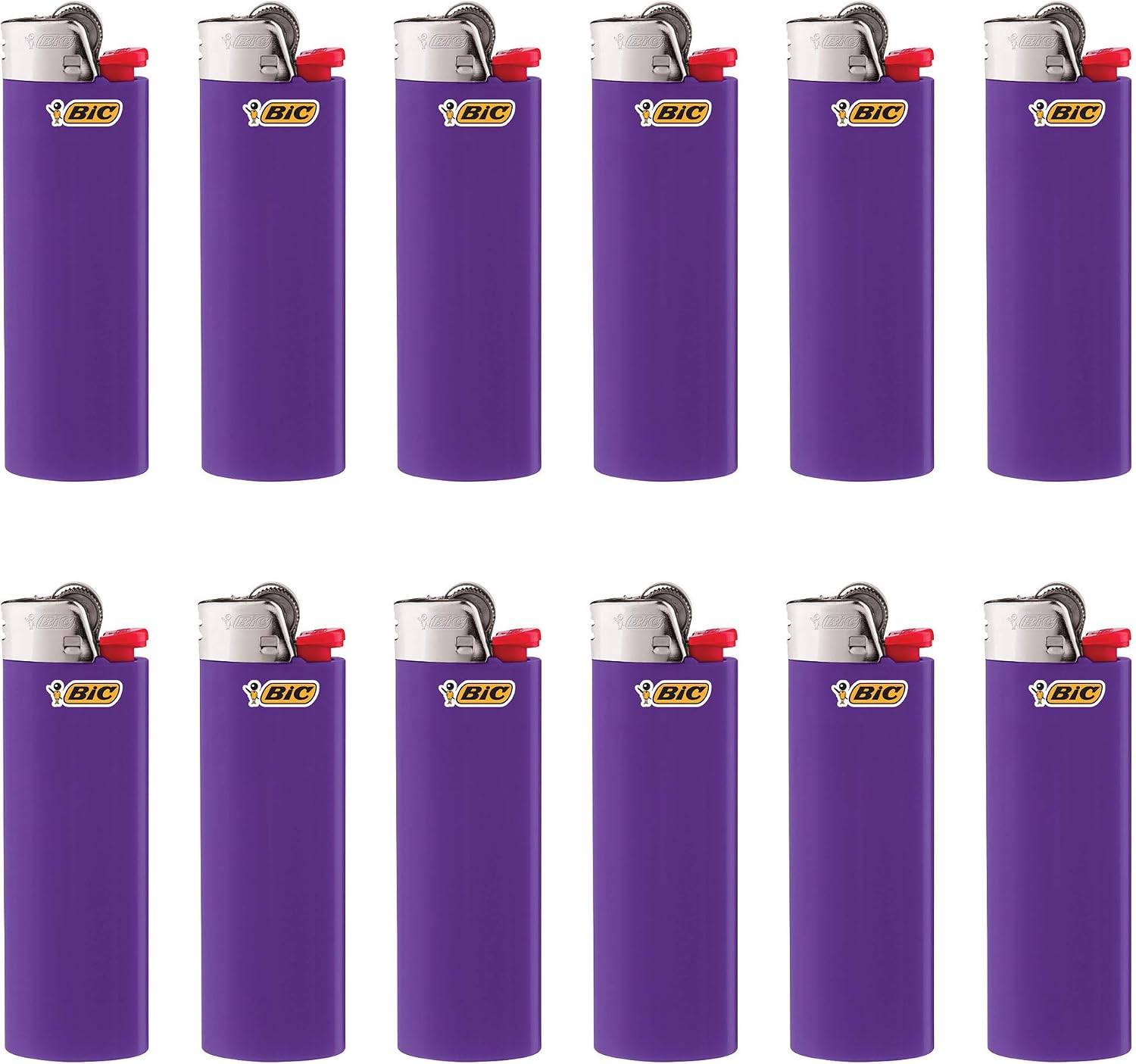 BIC Classic Lighters, Pocket Style, Lighter for Candles, Purple Lighters (Packaging May Vary), 12 Count Pack