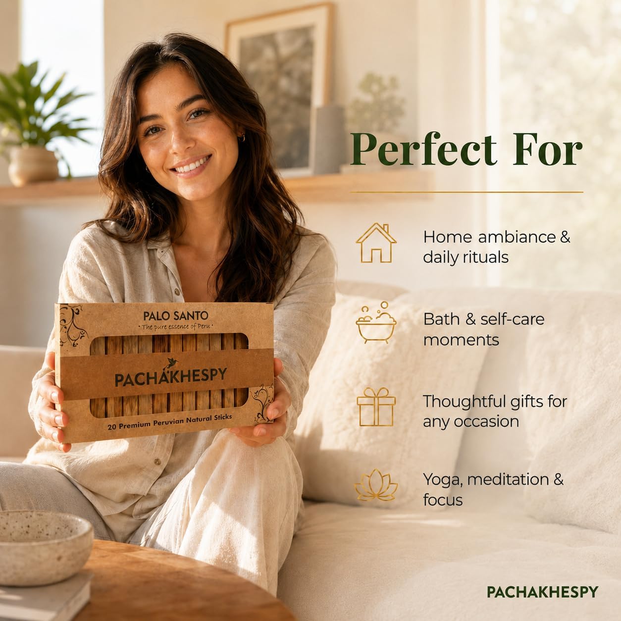 Authentic Premium Palo Santo from Peru 20 Pack of Natural Holy Wood Hand Harvested Smudging Sticks for Home Fragrance Energy Cleansing Meditation Spiritual Rituals Anti Stress Wellness Incense