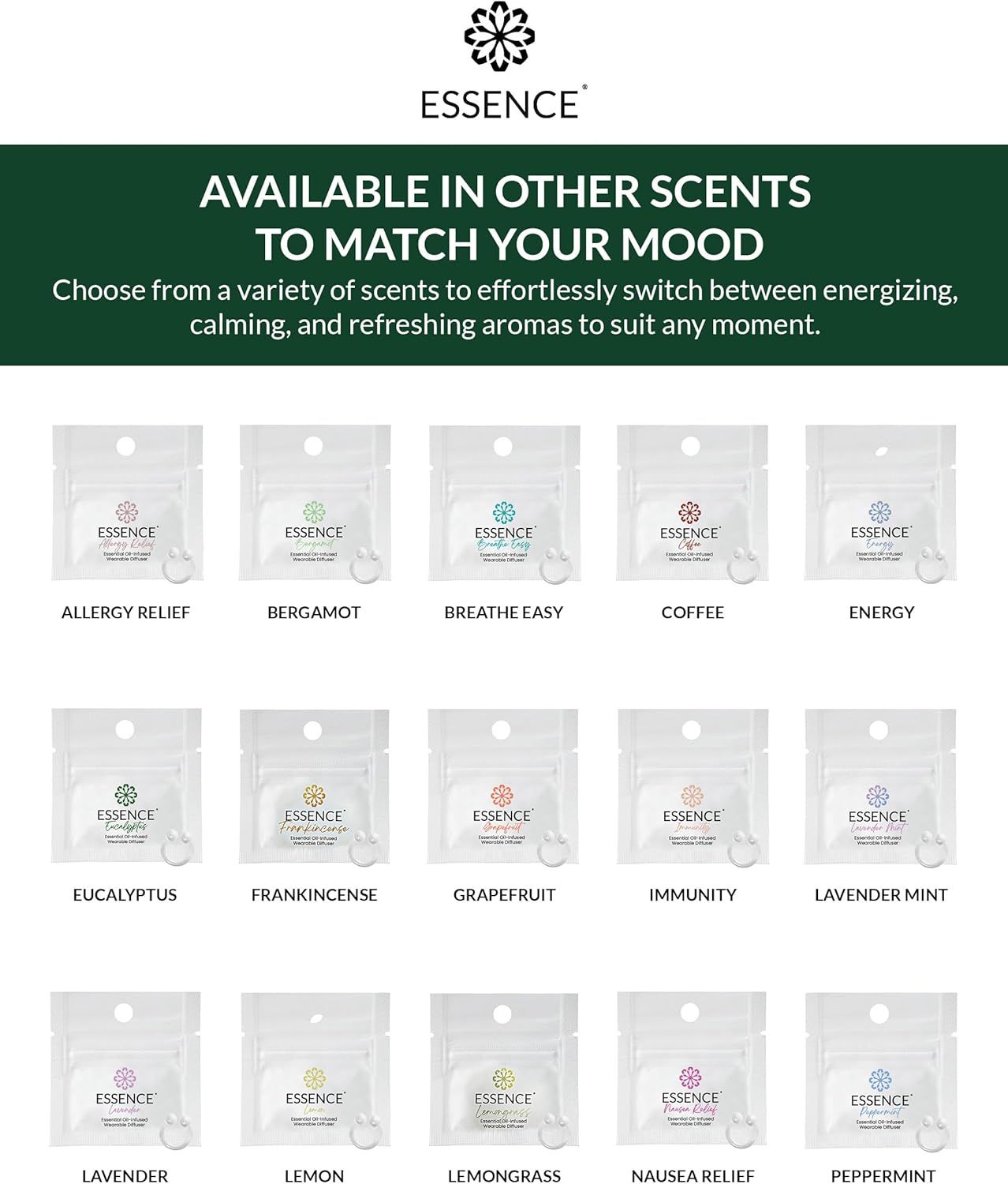 HONÉ Essence Wearable Aromatherapy Nasal Diffuser – Eucalyptus Essential Oil Nose Ring Silicone Inhaler for Stress & Mood Support - Made in USA & Travel-Friendly