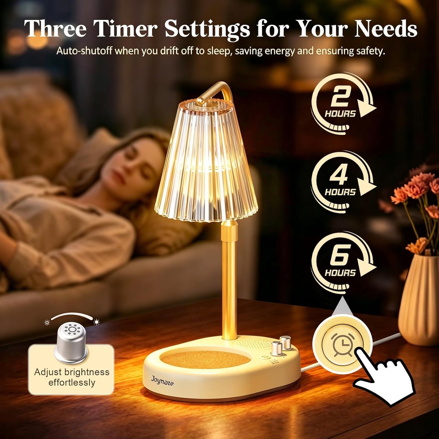 Gifts for Women, Candle Warmer Lamp with Bluetooth Speaker, Timer and Dimmer Candle Warmer Lamp with Height-Adjustable Pole Fits Different Wax Jars Perfect for Sleep, Relaxation & Home Decor